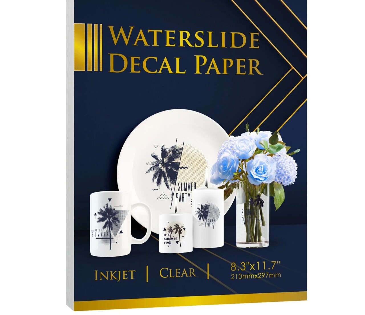 Waterslide Decal Paper for Inkjet, Clear A4 (8.3" x 11.7"), 20 Sheets
